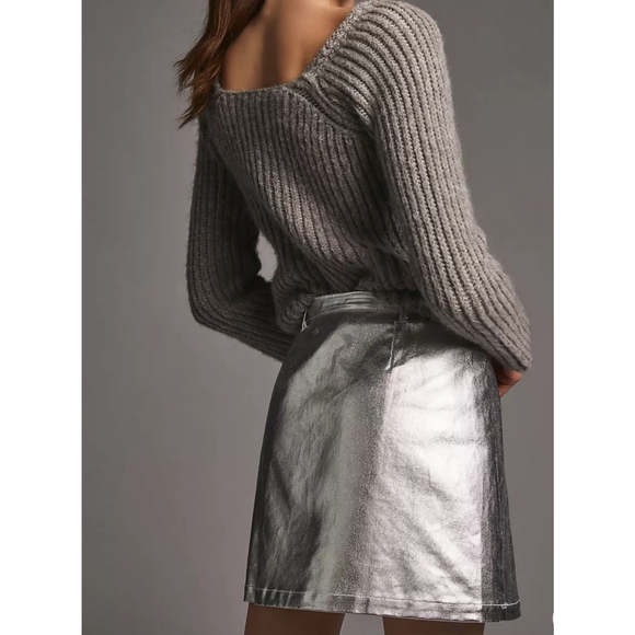 Anthropologie Maeve Metallic Mini Skirt - Picture 5 of 9